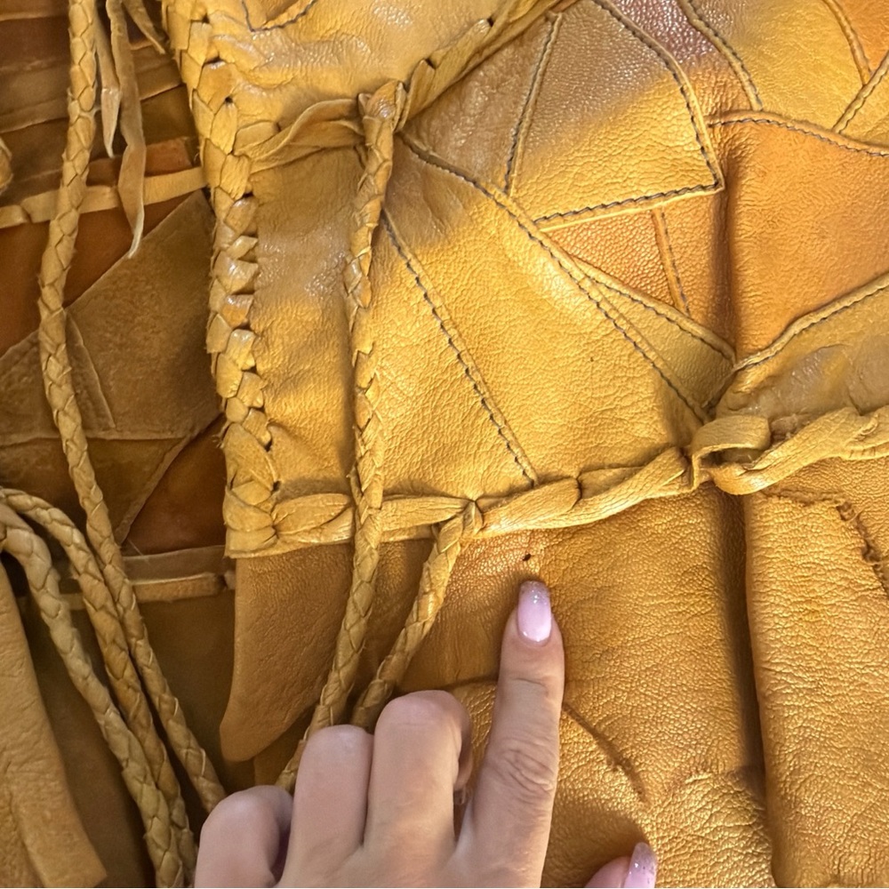 Vintage 1970s PATCHWORK LEATHER Artisan Made / Festival / Boho Style - Picture 15 of 16